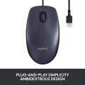 (Without Box ) Logi-tech B100/ m90 M100 M-U0026 Wired USB Mouse, 2-Buttons, Optical Tracking, Ambidextrous PC / Mac / Laptop OPTICAL USB MOUSE - Black. 