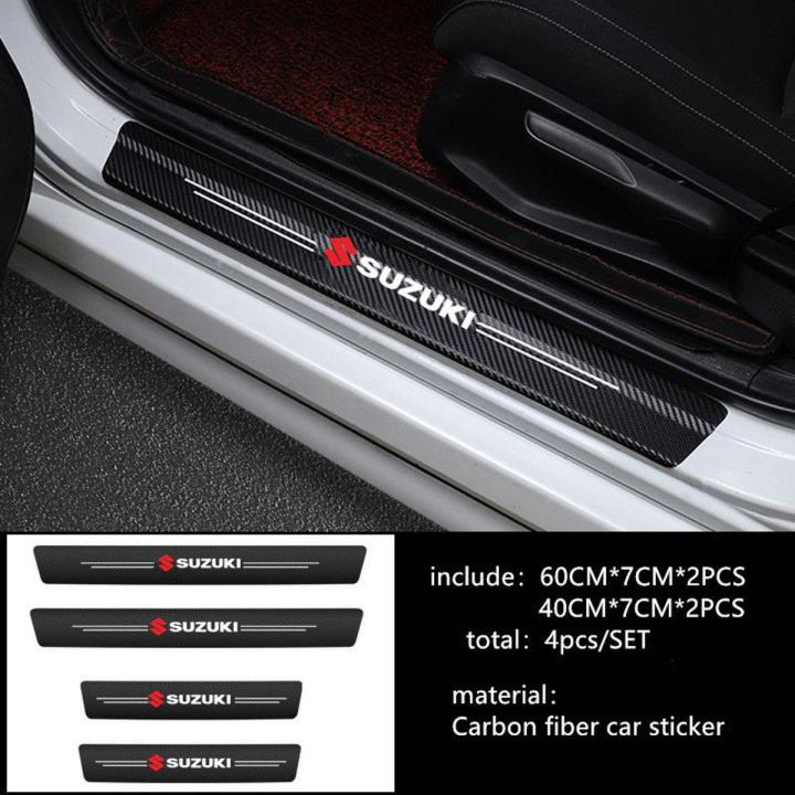 Suzuki Logo 4Pc Door Sill Plate Sticker Suitable For All Suzuki Cars Door Skuff Plate Protector