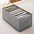 6-9 Pockets  Wardrobe Jeans Organizer, Jeans Compartment Storage Box, Clothes Drawer Mesh Separation Box, Portable Foldable Closet -- The Flex. 