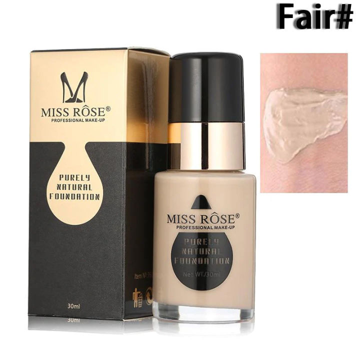 Miss Rose Foundation Fair Makeup Liquid Oil Control Purely Natural - 30ML