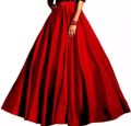 Women's Satin Silk Skirt Red. 