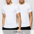 Pack Of 2 White Crew Neck Undershirt Round Neck Inner Wear T-shirt Vest. 