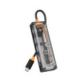New transparent type-c docking station 5-in-1 usb hub laptop multi-function docking station. 