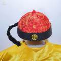 Chinese Oriental Hat Silk Party Costume Cap for Dance Cosplay Photography Red Black 54cm. 