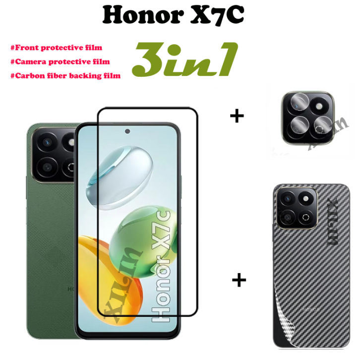 For Honor X7C Tempered Glass Full Cover Screen Protector For X7C Honor Huawei Matte Ceramic film and Lens Film Back film
