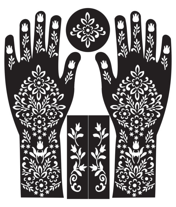 Arabic Henna Mehandi Stencils Arabic Bridle Mehndi Design Bridal Mehndi Stencils Stickers6