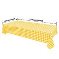 2 Pack Yellow and White Gingham Pattern Yellow and White Gingham Tablecloth 54 X 108 Inches Rectangle Desktop Decoration Plastics Waterproof & Wrinkle Checkered Background Disposable Plastic Tablecloth For Birthday Party. 