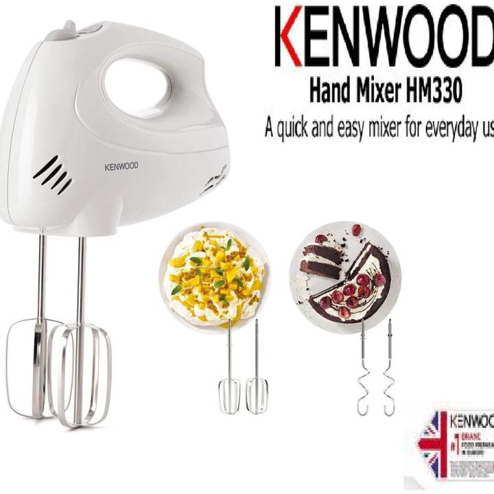 Kenwood Hm330 White Compact Hand Mixer 6 Speeds Plus Turbo Twin Beaters - 250W - White