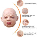 Releastic Scary Crying Human Face Mask Novelty Funny Crying Baby Mask Full Head Cosplay Latex Headgear Diy Props for Masquerade. 