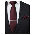 Solid Maroon Necktie Soft Polyester For Fashion, Formal Wear, Weddings, Prom, Celebration, parties, Unisex Classic Design. 