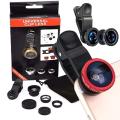 3-In-1 - Mobile Camera Lens - Red & Black. 