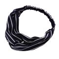 Fashion Women Color Block Striped Cross Elastic Hair Band Headband Headwear. 