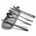 Travelers Fork Spoon Chopsticks  Straw Set cutlery set. 