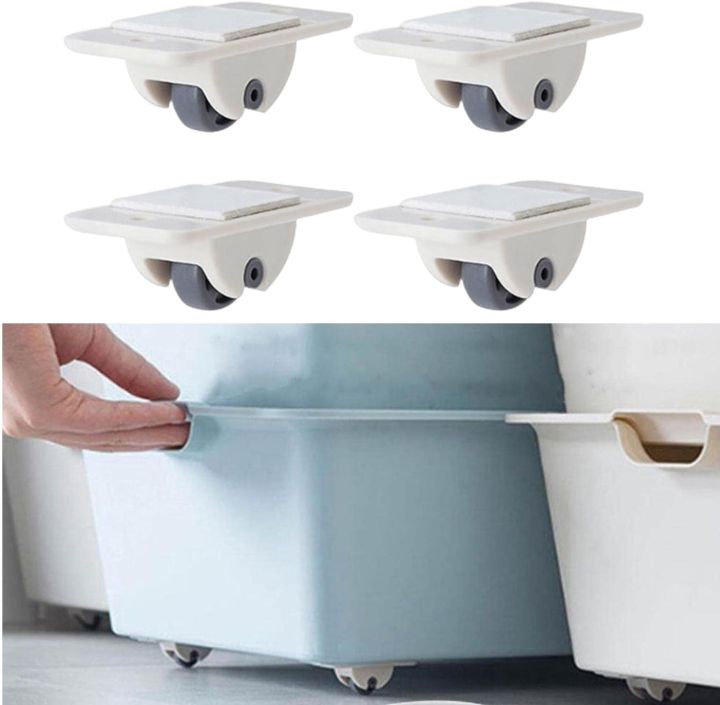 Pack of 4 - Self Adhesive Caster Wheels, 4Pcs Self Adhesive Wheels Mini Fixed Wheels Boxes Caster, Self Adhesive Wheelers