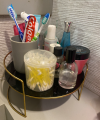 Metal Cosmetics Desktop Storage Tray Makeup Organizer Bedroom Decorative Organize Perfume Lipstick Dressing Table Rack. 