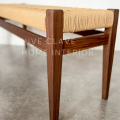 Cotton Cord Mid Century Bench in Diyar Wood. 