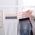 2Pc 5 Layer Magic Hangers Hanger: Anti-Slip Multi-Purpose and Multi-Functional Magic Multiple Layer Trousers Hangers Hanger - Multifunction Pants Closet Belt Holder Rack S-Type 5 Layers Saving Space Hangers Hanger. 