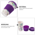 Reusable Bamboo Fiber Coffee Mug – 400ml Eco-Friendly Travel Cup with Silicone Lid & Sleeve | Portable Takeaway Water Cup. 