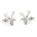 【happy one】Animal Arts Deer Cufflinks For Men Quality Material Silver Color Cuff Links. 