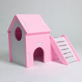 Wood Double Deck Animal Rat Mouse Hamster Nest House Small Pet Climbing Toy. 