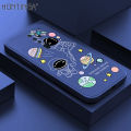 Hontinga for OPPO A5 2020 / A9 2020 Case NASA Earth Planet Astronaut Phone Case Square Edge Pattern Liquid Silicone Cases Full Cover Camera Case. 