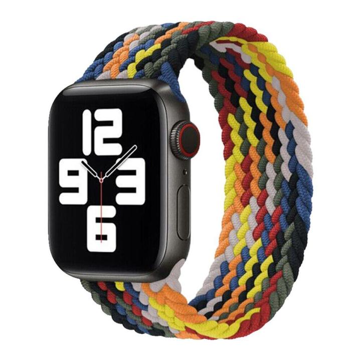 New Elastic Braided Nylon Solo Loop Strap for Apple Watch 45mm 44mm Band 7 3 4 5 6 se Fabric