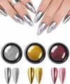 4 PCS Silver Metallic Chrome Powder Acrylic Laser Magic Mirror Nail Art Glitter Dust Silver Metallic Effect Nail Glitter For Nail Art. 