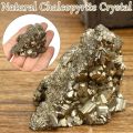 Natural Pyrite Chalcopyrite Mineral Crystal Gold Gemstone. 