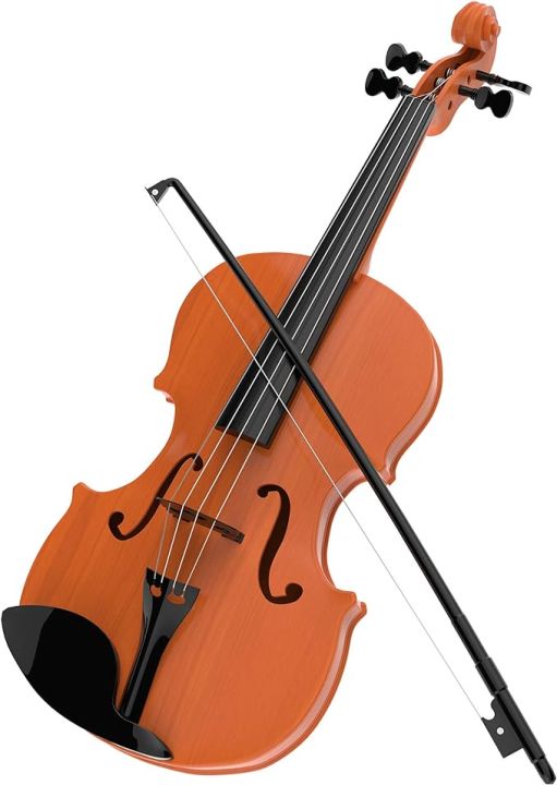 Violin with 4 Adjustable Strings and Bow - Musical Sounds- Realistic-Looking Instrument for Learning Classical Music uk import