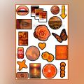 Orange Aesthetic Cute Mix Decorative Stickers for Girls Mobile Cover Journal And Scrapbook. 