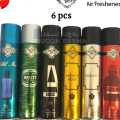 Room Spray Air Freshener –  Cold Ice | Bruty | Azura | Havoc Goldl |Silver| Big bossLong Lasting Smell for Home, Office & Bathroom | 6 PCS Pack. 