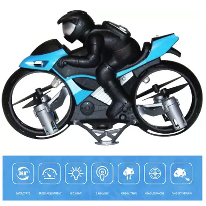 RC Drone Flying Motorcycle drone S73 2.4G 2 in 1 Ground & Flight Dual Mode motorbike Remote Control Car Toys for Kids