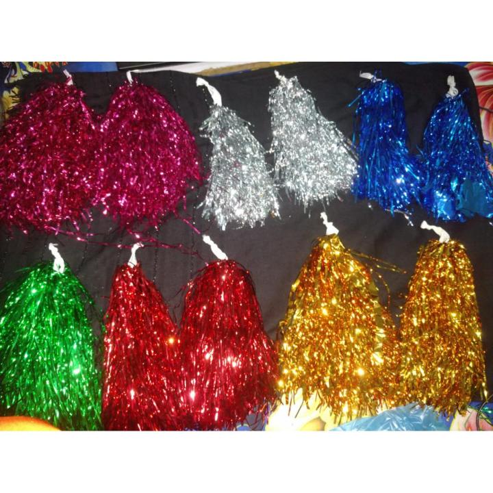11pcs Multicolor Foil Cheerleader Pom Pom for kids elder women men use birthday party sports matches school college game party Cheer Dance Party Dress Sport Poms cheerleading