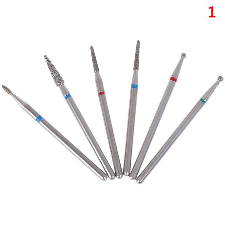 6pcs Diamond Nail Drill Bit Set Milling Cutter for Manicure Nail Files Art Tools