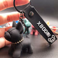 Fashion French Punk Bulldog Keychain Leather Dog Keychains For Women/Men's Bag. 