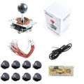 Original Sanwa Denshi JLF-8YT Joystick & 8 Pcs Sanwa OBSF-30 Push Buttons - Complete PC DIY Fight Stick Kit - Professional Tournament Joystick. 