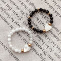 Fashion Natural Stone Moonstone Obsidian Rings For Women Girls Stainless Steel Beaded Ring Wedding Party Jewelry Gift Wholesale. 