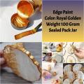 Royal Collection Pigments - Edge Paint - Metallic Waterproof Permanent Edge Paint - Royal Golden - Epoxy Resin Supplies Craft - 100g Jar. 