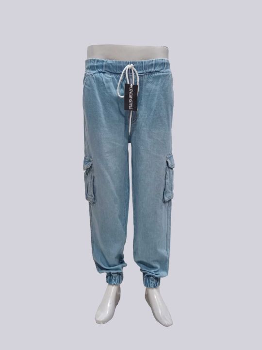 LMS Sky Blue Jogger Cargo Pants