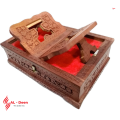Wooden Quran Box Or Wooden Rail (Rehal) 2 IN 1 , Handmade wooden Quran box with carving art,Perfect for wedding gifts and home decoration  Unique selection of Holy Quran Rahal Box,Low price for Ramadan decorations. 