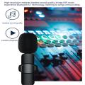 K35 Professional Wireless Dual Microphone 3.5mm Round Jack Automatic Noise Reduction Lavalier Microphone Lapel For Camera Recording. 