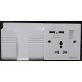 Dual USB Charging Socket with Mobile Holder. 