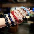 3Pcs /set Women Elegant Satin Silk Hair Bands / Girls Satin Elastic Hair Ties / Large Intestine Ring Ponytail Holder Hair Rope. 