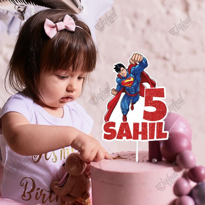 Personalised%20Digital%20Cake%20Topper%20Superman%20Theme%20topper%20for%20Birthday%20Party%20Celebration%20&%20Cake%20Decoration%20-%20Image%202