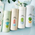 Glass Water Bottle, Cactus Design Water Bottle, BPA Free and Reusable, Easy to Hold, Leak Proof, Perfect Everyday Gift, Carrying Handle, Best Water Bottle to Stay Hydrated All Day, Perfect for Travel and Storing Juice, Cycling, Camping, Gym (1 Piece). 