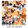 50 Bantam Cute Cartoon Animal Pony Doodle Waterproof Decorative Computer Phone Case Handbook Stickers. 