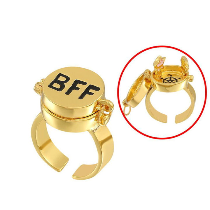 Temu Hot Selling Big Star Ring Friendship Ring BFF can open the little red book SpongeBob SquarePants Best Friend Ring