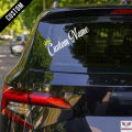 Custom Name Sticker for Car 15x4 Inches (Red & White) Your Name with Crown Customise Name Sticker, Car sticker, Wall Sticker,. 