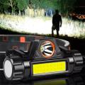 Pack Of 2 LED Headlamp Magnetic USB Rechargeable COB Headlight Built-in Battery. 
