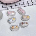 Cute Design contact lens case Fashionable Travel-Friendly Small Size contact case Durable Material Fresh contact cases for On-the-Go Daily Use Contact Lens Users Hygiene Maintenance Eye Care. 